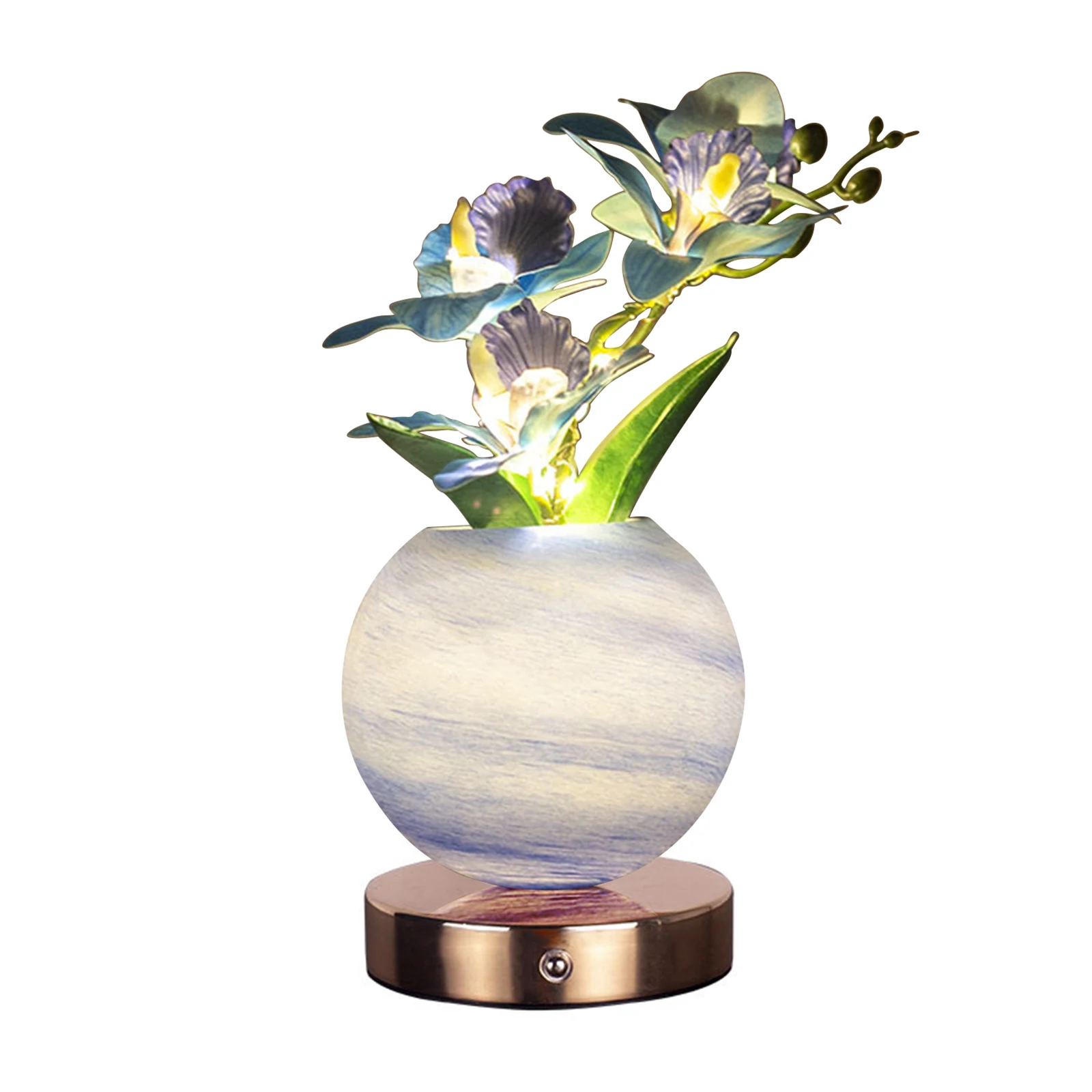 

Dimming Artificial Flower with Vase Lamp LED Desktop Decorative Landscape Lights for Birthday Holiday Party Wedding Room Decor
