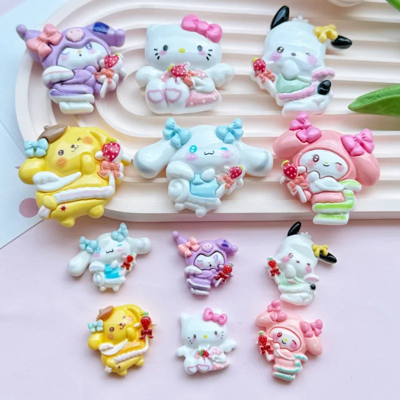 2/5pcs Cute Colorful Sanrio Series Candy Resin Flatback Charms for Diy Resin Crafts Materials Scrapbooking Embellisdment