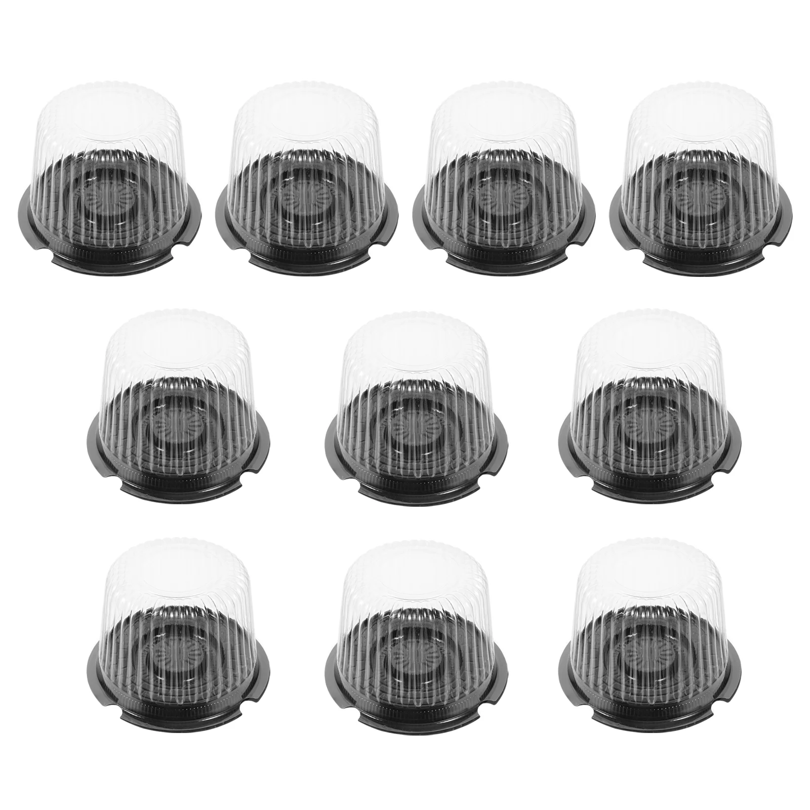 10 Pcs Cake Cheese Storage Box Plastic Containers Pop Pie Transparent Holders with Lids Dessert for The Pet Stackable