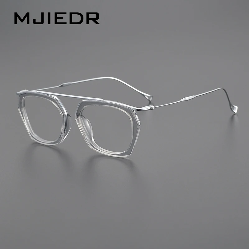 Top Quality Designer Acetate Titanium Glasses Frames Men Women Luxury Brand Retro Polygon Computer Eyeglass Frame Eyewear