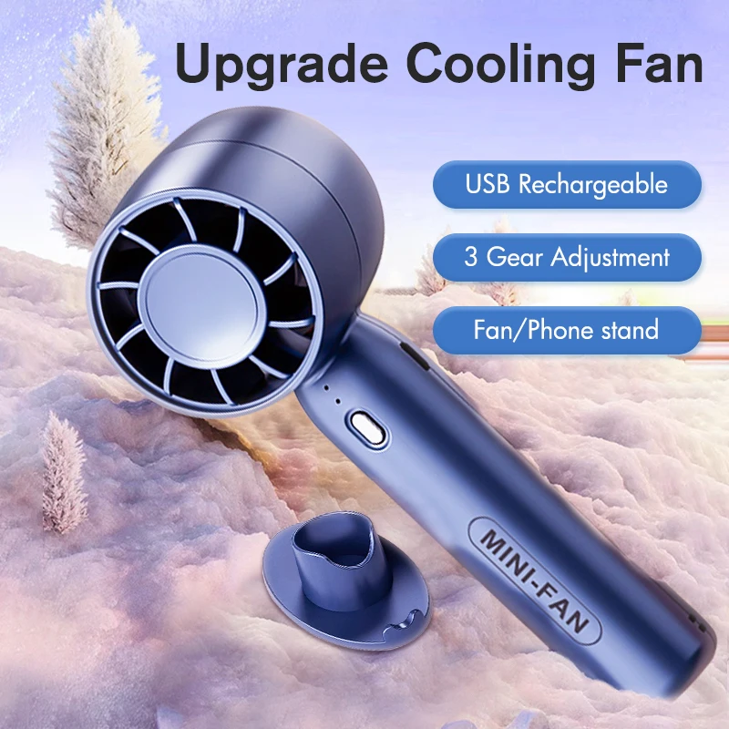 USB Rechargeable Small Fan Mini Handheld Portable Cooler Charging Outdoor Desktop Office Dormitory Household Student Desk Fan