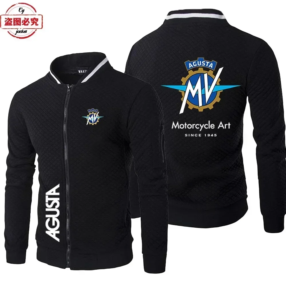 European size MV Agusta Motorcycle Logo Motorcycle Jacket Loose Long Sleeve Men's Top Stand-Up Jacket Group Racing Suit