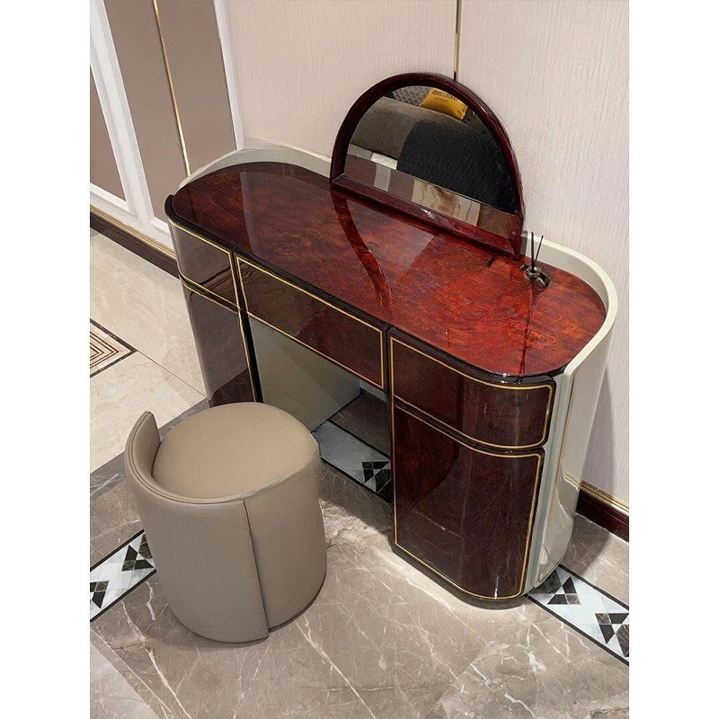 Italian light luxury solid wood dresser tree tumor piano paint designer high-end luxury villa bedroom furniture