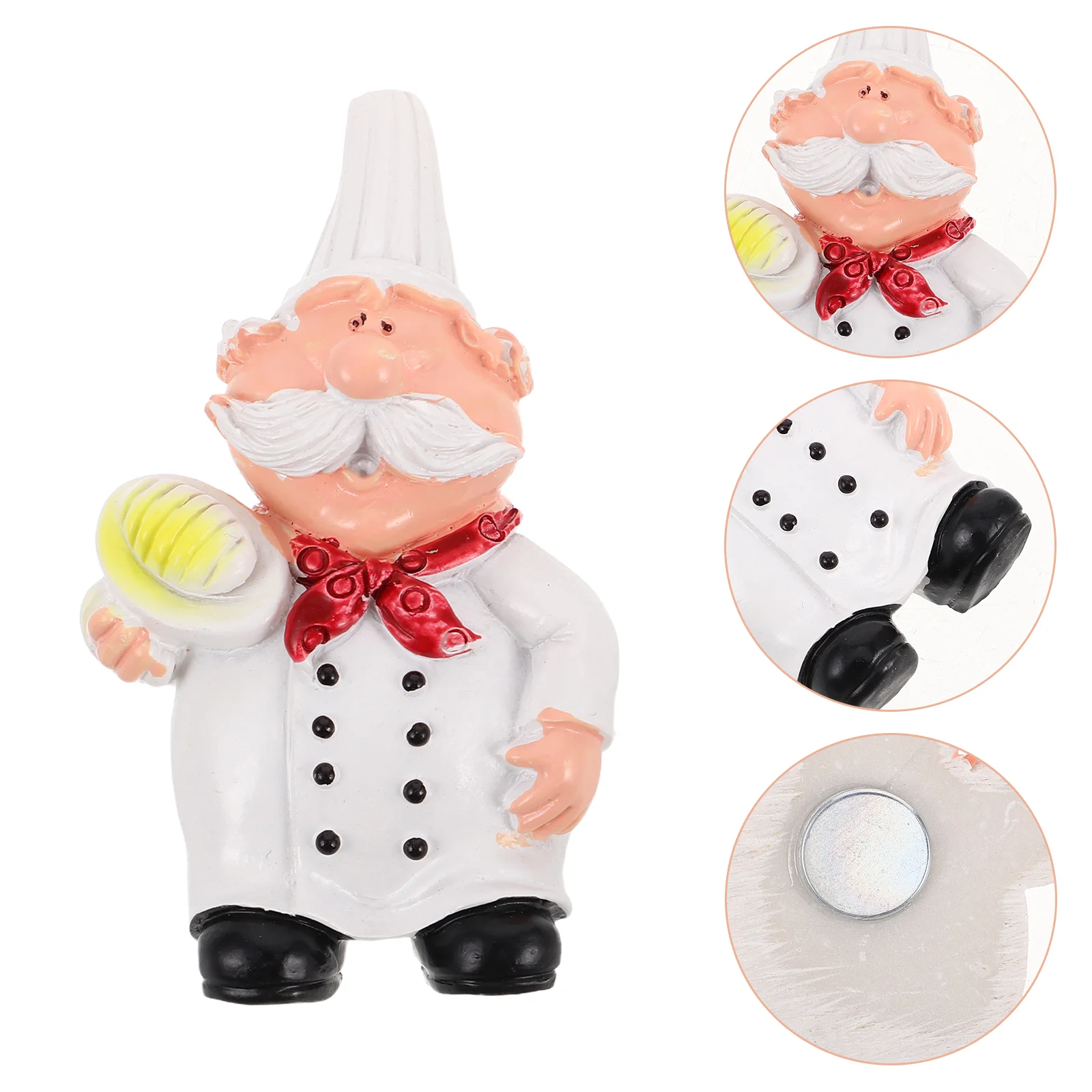 

Resin Chef Kitchen Decor 3D Fridge Magnet Stickers Unique Bread Figurines Refrigerator Accessories Longlasting Use
