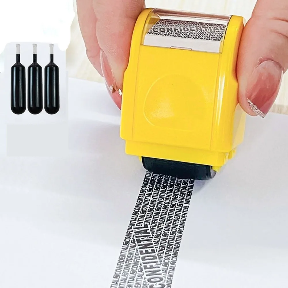 

Leakproof Identity Theft Protection Roller Stamp Portable Ink Refill Manual Roller Stamp Roller Stamp Garbled Chapter