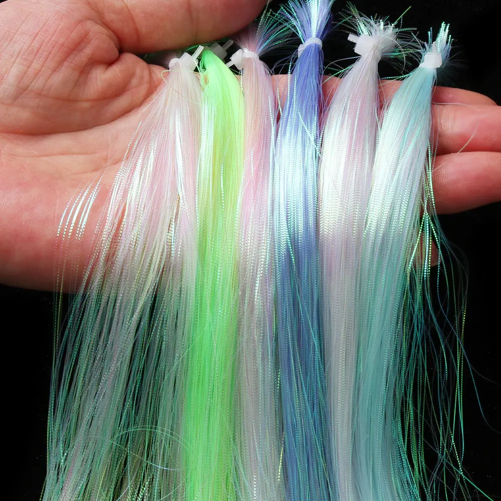 ICERIO 1/6Packs 0.2mm Corrugated Lateral Scale Flashabou Tinsel Jig Lure Bucktail Baitfish Minnow Streamer Fly Tying Material