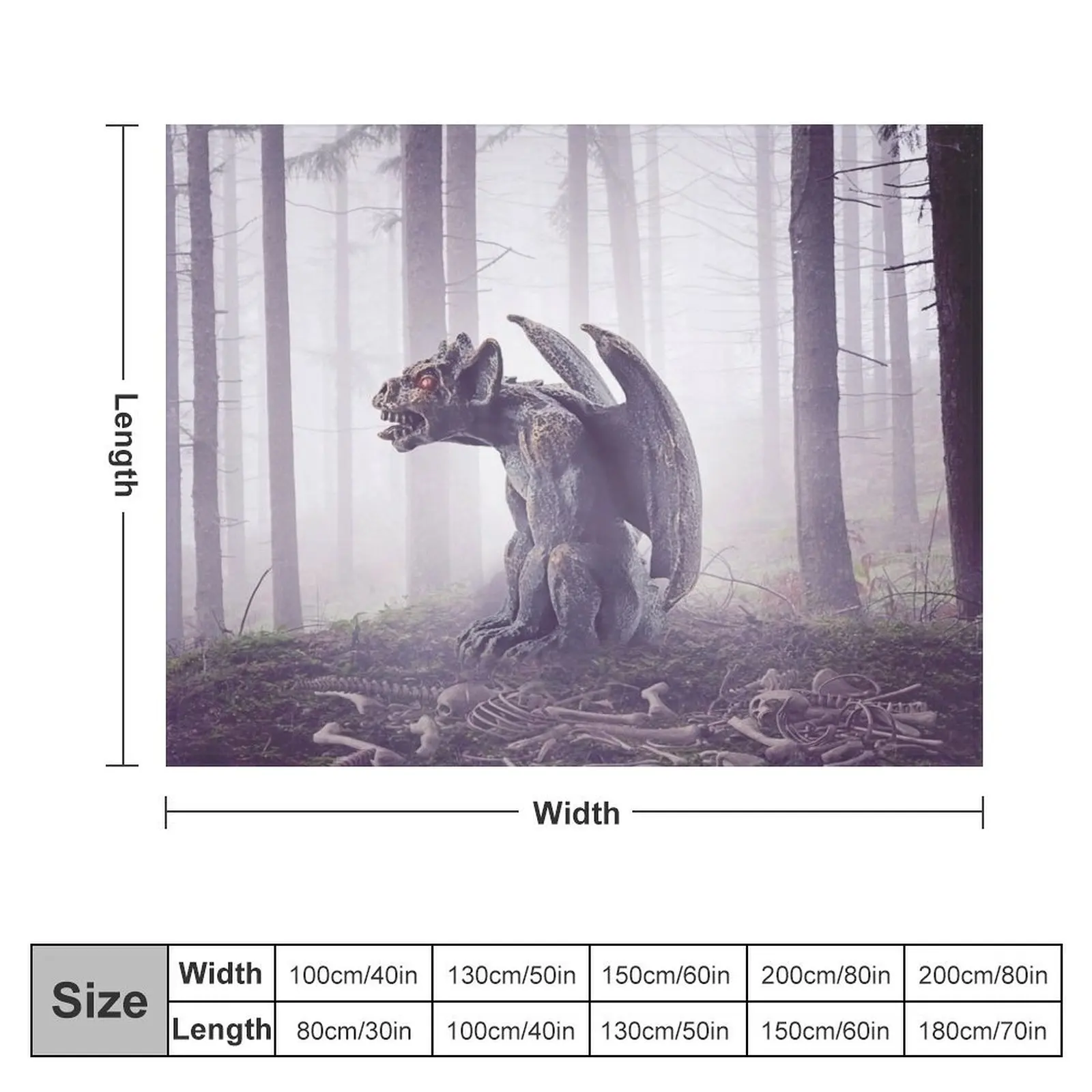 Mysterious gargoyle shrouded in fog Throw Blanket Soft Big Picnic Luxury Thicken Summer Beddings Blankets