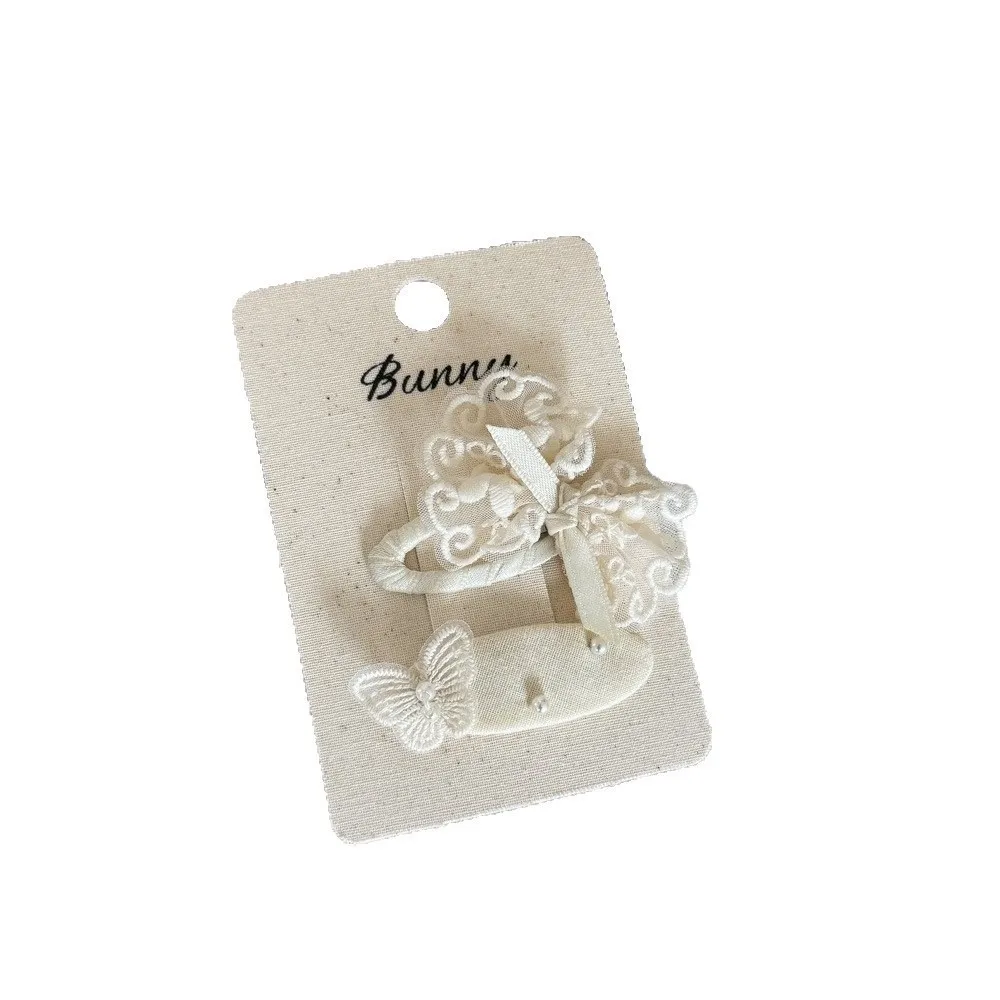 

Sweet Milk Apricot Lace Hair Clip Handmade Hair Accessories Bow Barrettes Headwear Bangs Clips