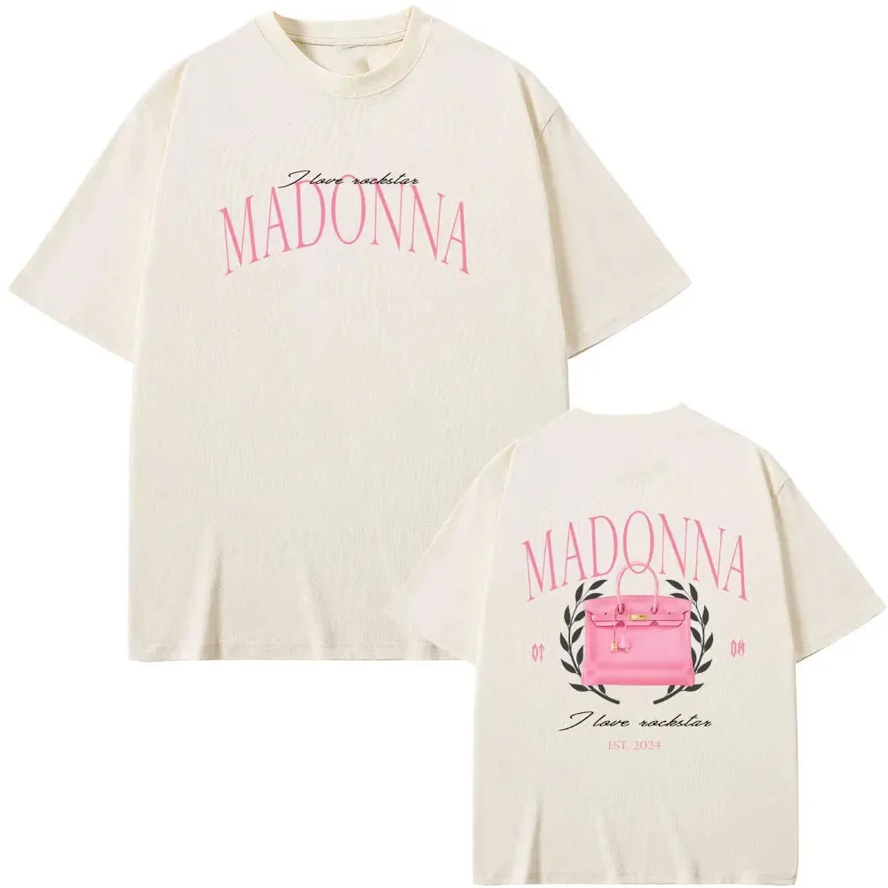 

2025 Summer Hot Selling Artist Natanael Cano Madonna Double Sided Printed T-shirt Women's Casual T-shirt Hip Hop Vintage