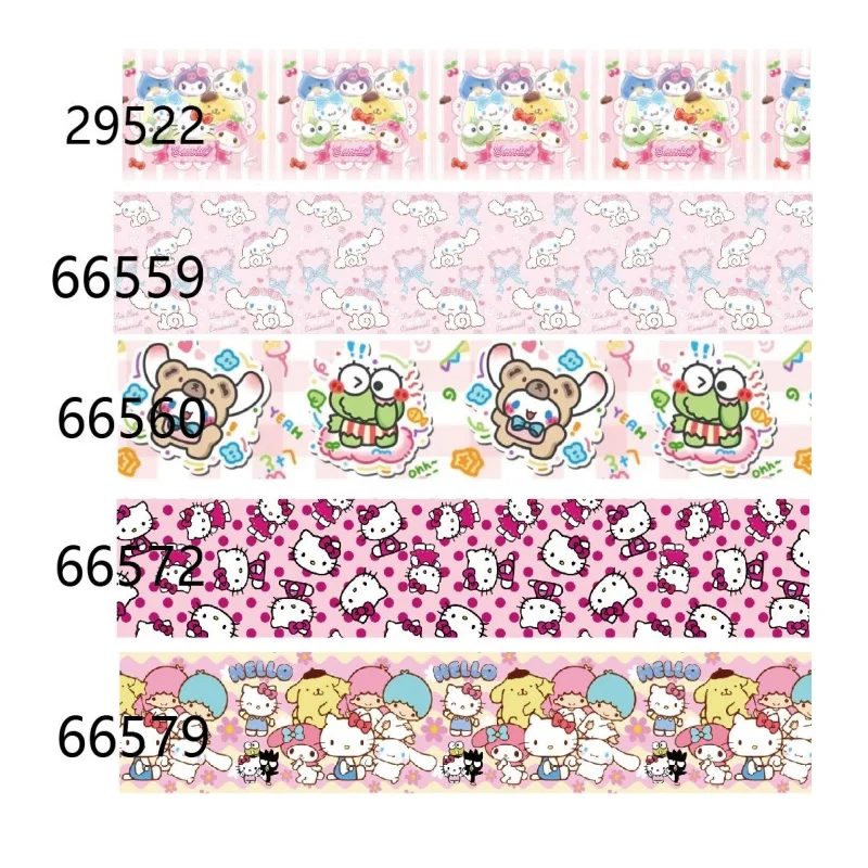 

5Yards 75mm 38mm Sanrio Character Grosgrain Ribbon DIY for Hairbows Sewing Accessories Crafts Materials