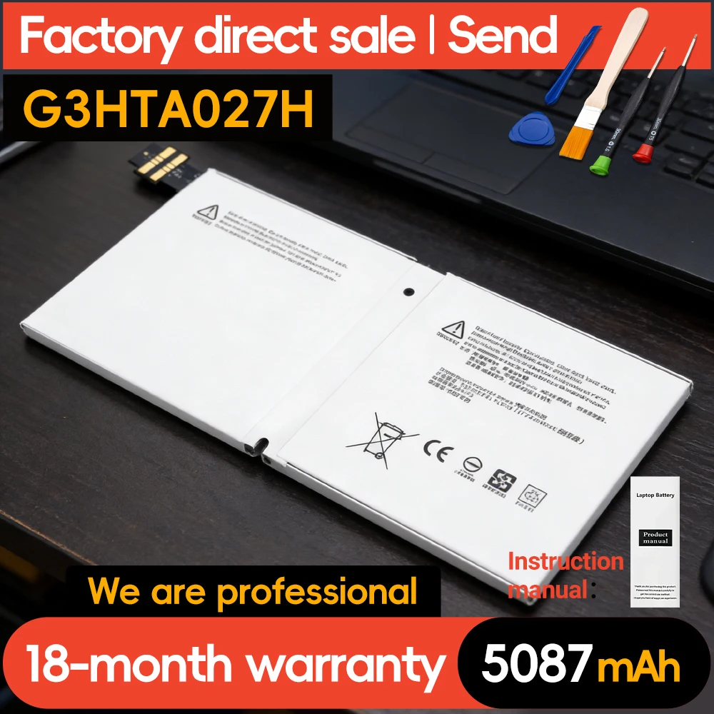 

SUOZHAN G3HTA027H DYNR01 Laptop Battery For Microsoft Surface Pro 4 1724 12.3" Tablet 7.5V 38.2WH 5087mAh Fast Delivery
