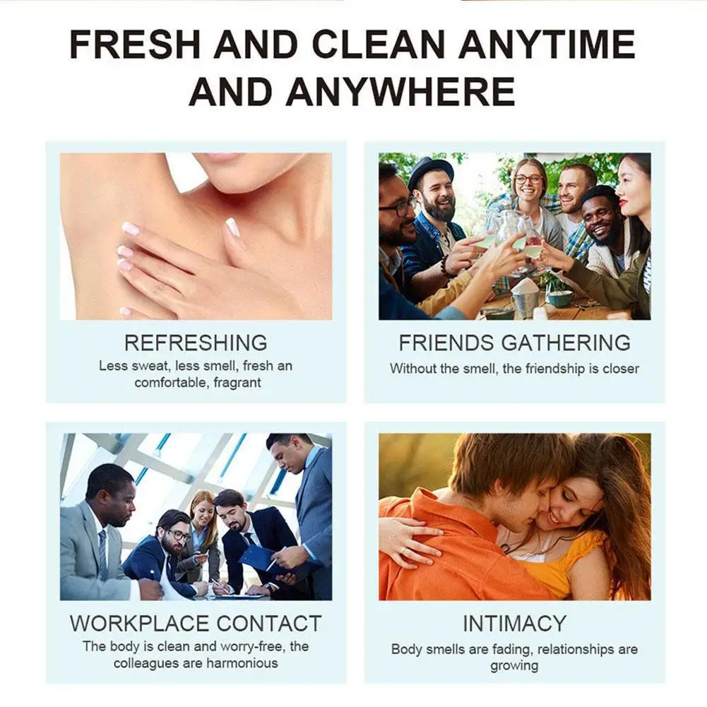 Bâton déodorant naturel pour les odeurs corporelles, Anti-transpiration efficace, garde le séchage, parfum durable, élimine les odeurs des aisselles, bâton rafraîchissant pour les aisselles