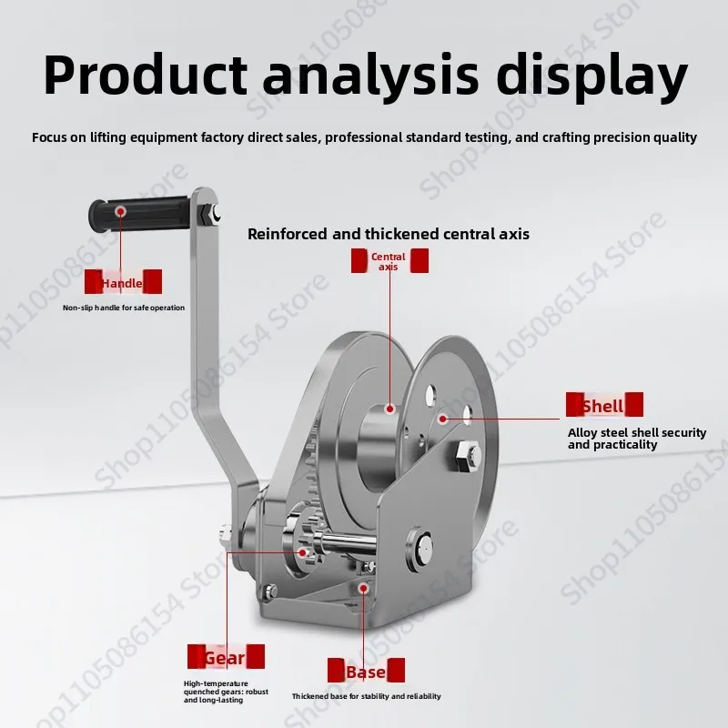 1200 lb hand winch 304 stainless steel two-way self-locking small household winch manual winch lifting traction hoist