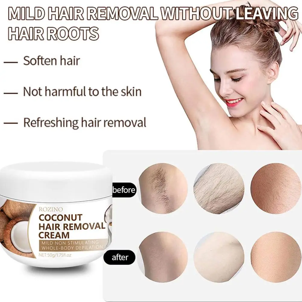 

Крем для удаления волос для женщин и мужчин - для подмышек, тела и зоны бикини, мягкая формула, удаляет волосы от корней.