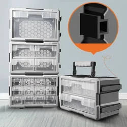 Caja de Herramientas de piezas de plástico para mecánicos, accesorios de tornillos de maleta, cajón de rejilla múltiple, caja de herramientas profesional, organizador de accesorios