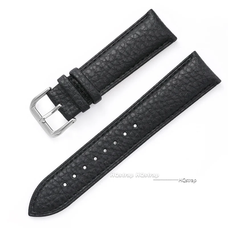 Zacht lederen horlogeband armband 12mm 14mm 16mm 18mm 19mm 20mm 21mm 22mm vervanging polsbanden horlogebanden Litchi patroon riem - afbeelding 1