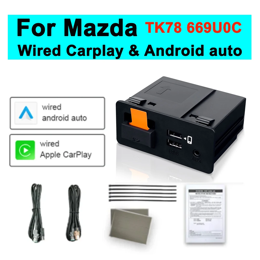 

Fast Charging Apple CarPlay Android Auto Adapter UBS Hub OEM for Retrofit Mazda 2 3 6 CX30 CX5 CX8 CX9 MX5 TK78669U0C Kit