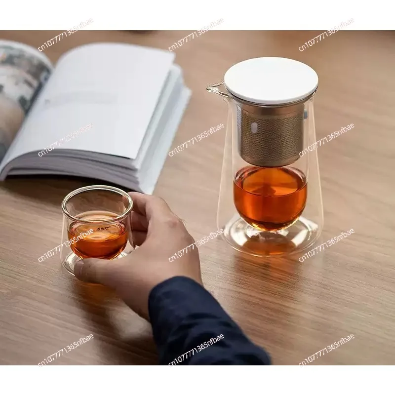 New heat-resistant one-button filter glass magnetic floating cup