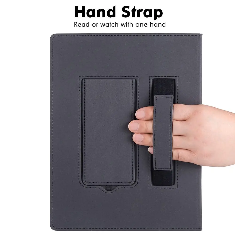 7.8 inch eReader Case with Hand Holder Auto Sleep/Wake Smart Cover Slim PU Leather Protective Shell for Pocketbook Inkpad 4