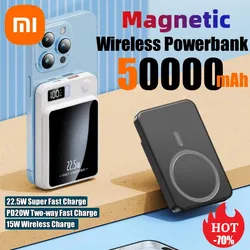 Xiaomi 50000mAh bezprzewodowy Power Bank magnetyczny Qi przenośny Powerbank bateria zewnętrzna typu C 22,5W szybka ładowarka dla iPhone Samsung