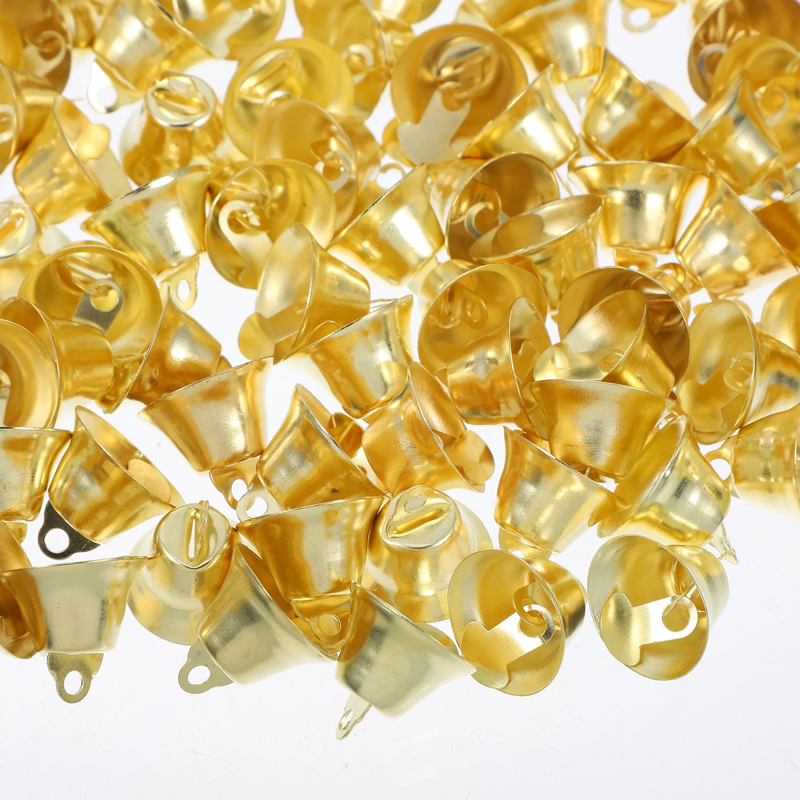 72 قطعة أجراس صغيرة ذهبية مفتوحة الفم أجراس جلجل صغيرة DIY بها بنفسك الرياح الدقات شجرة عيد الميلاد الحلي الحرف اليدوية