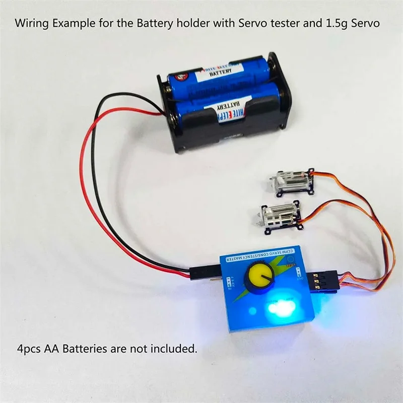 DIYmalls 4 Cell AA Battery Holder Case + 3CH Digital Servo Tester ESC Speed Controller Checker CCPM Consistency Master for Car