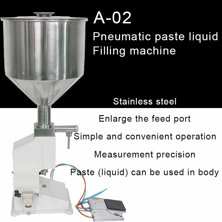 Semi Automatic A02 Pneumatic Small Scale Bottle Tube Sachet Liquid Paste Cream Perfume Serum Filling Machinery With Foot Pedal