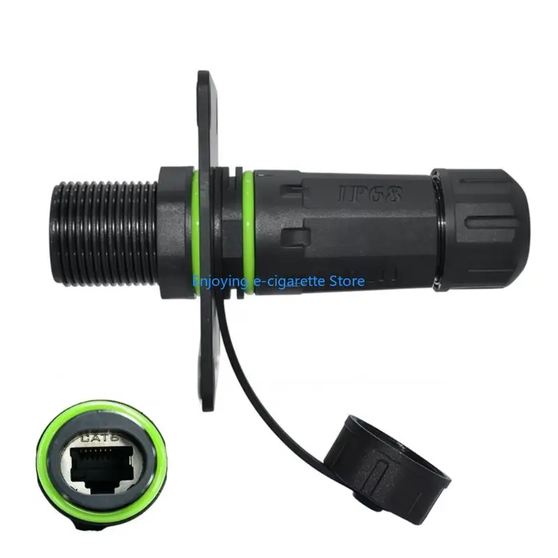 Waterproof RJ45 Bulkhead Fitting Connector for Outdoor Cable Routing Coupler Y4QF