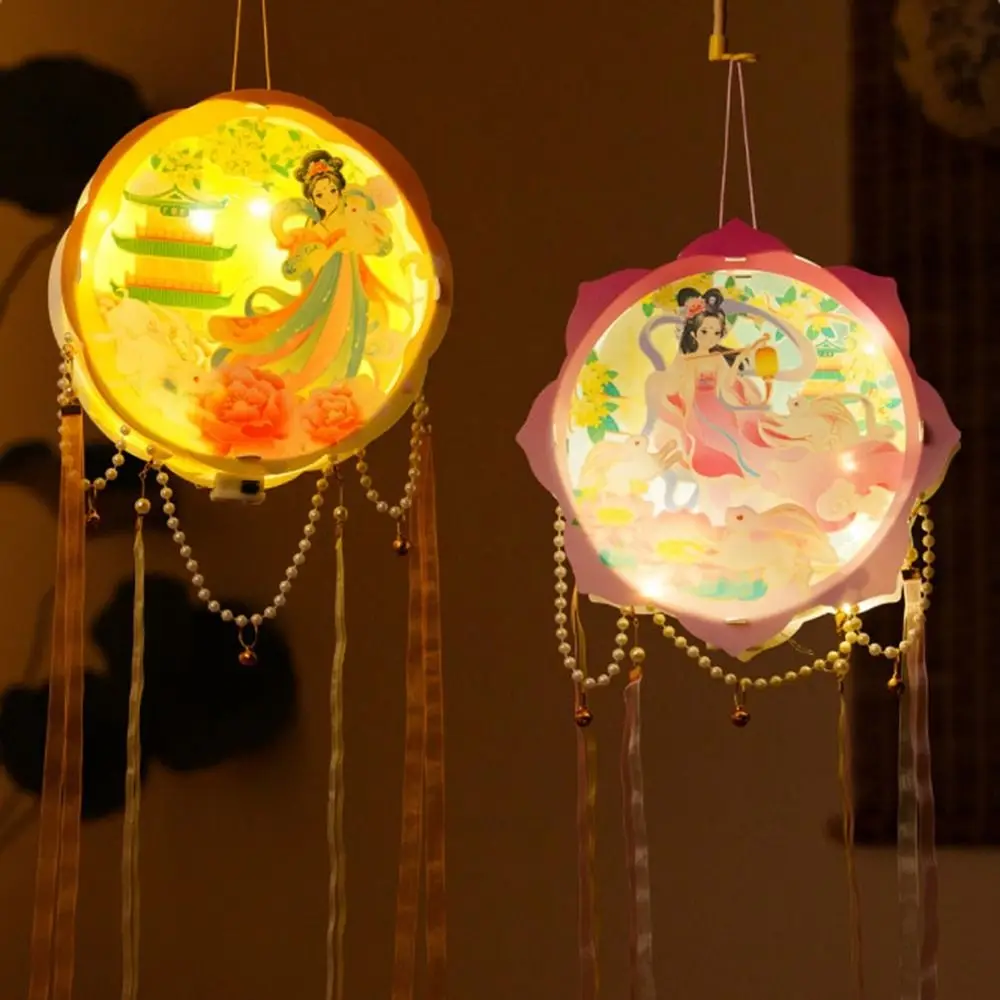 

Chinese Style Mid-Autumn Festival Lantern Handmade Luminous Lantern Lamp with LED Light Handheld Rabbit Lantern