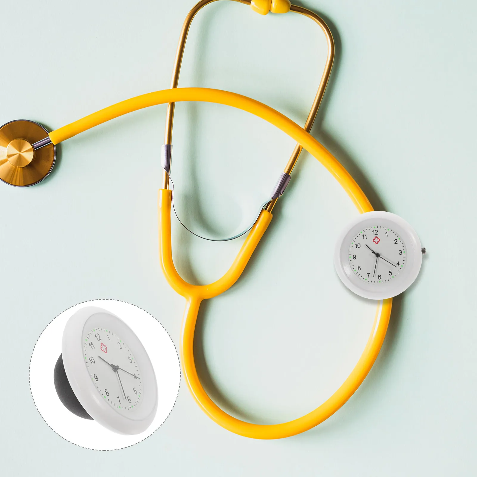 Stethoscope Chest With Clip Clip on Green Watch For Doctor Lightweight Nurse Hanging Watch Quartz