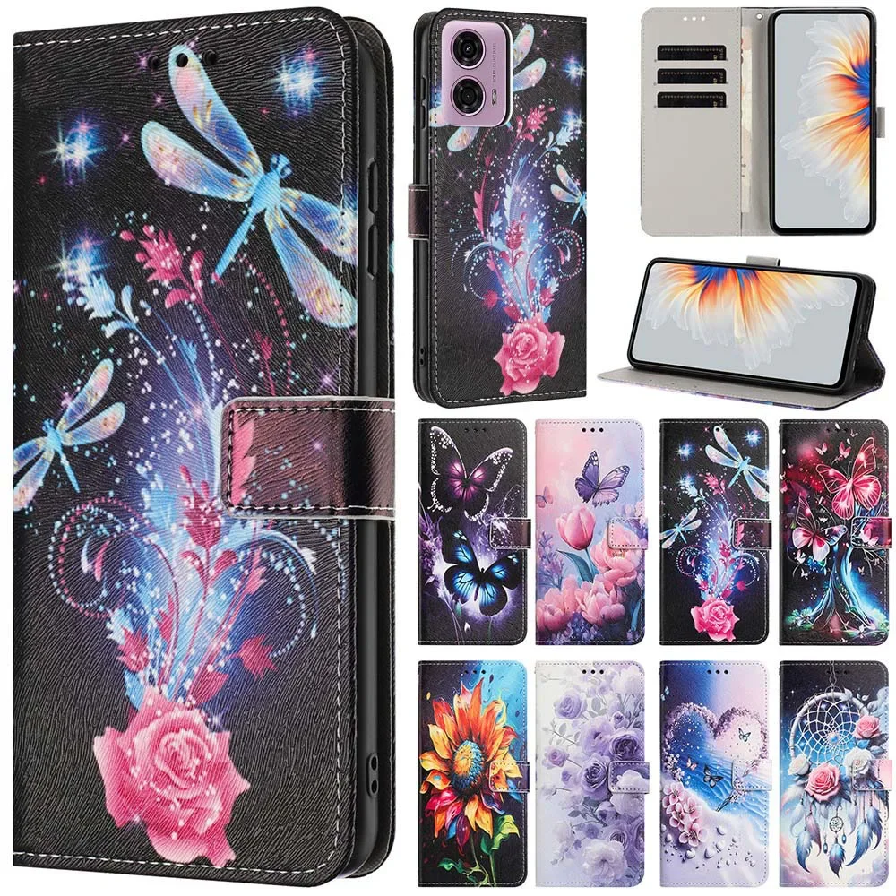 فراشة نمط المحفظة فليب الحال بالنسبة لسامسونج غالاكسي A06 A16 A26 A36 A56 A05 A05S A15 A25 A35 A55 A14 A24 A34 A54 أغطية جلد