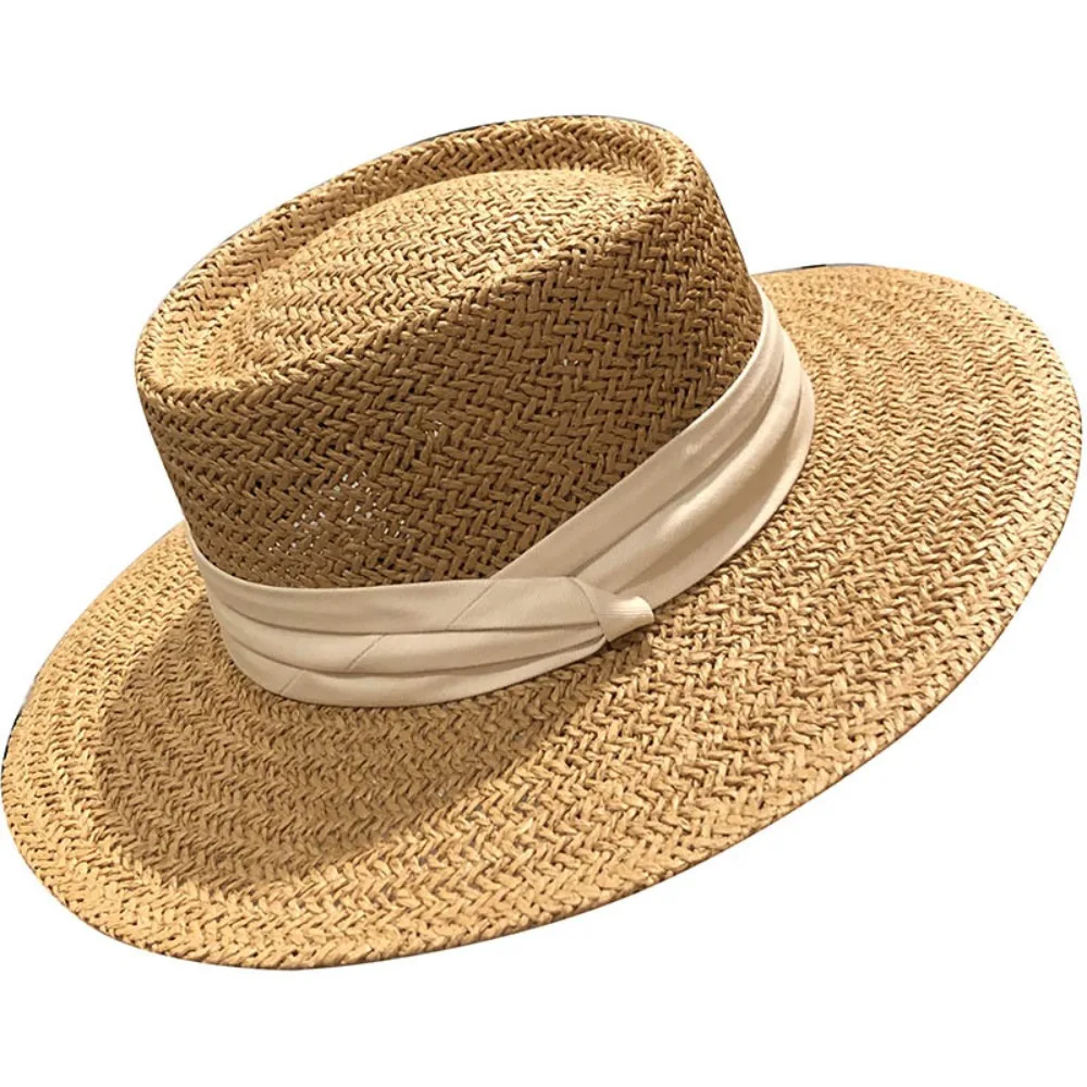 For Women Wide Brim Breathable Sun Panama Hats Panama Beach Summer Straw Hat Fedora Hat