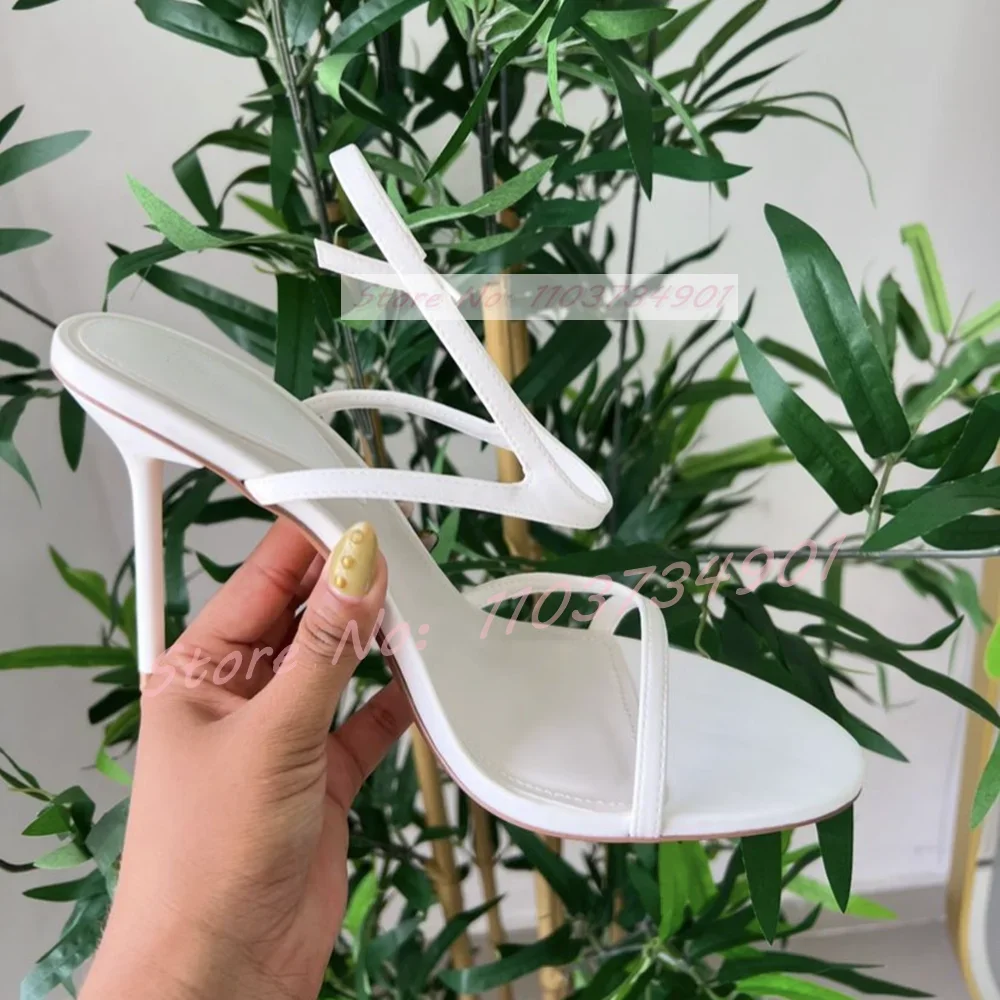 

White Satin Back Strap Round Toe Sandals Women Party Classy Casual High Heels Shoes Lady Trendy Chic Open Toe Big Size Sandals