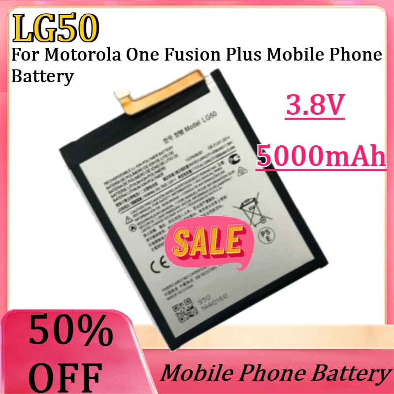 New LG50 5000mAh 3.8V High Quality Replaceable Battery for Motorola One Fusion Plus Mobile Phone Battery