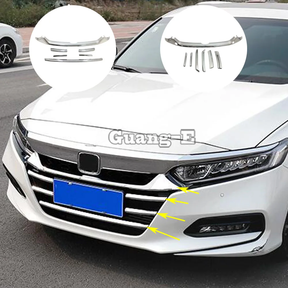 

Car Cover Protection Detector ABS Chrome Trim Front Grid Grill Grille Panel For Honda Accord 10th 2018 2019 2020 2021 2022 2023