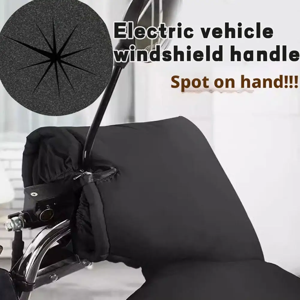 Electric Vehicle Handle Windshield Cover Windproof Cotton Handle Gloves for Electric Bikes Winter Cold Protection Riding Accesso