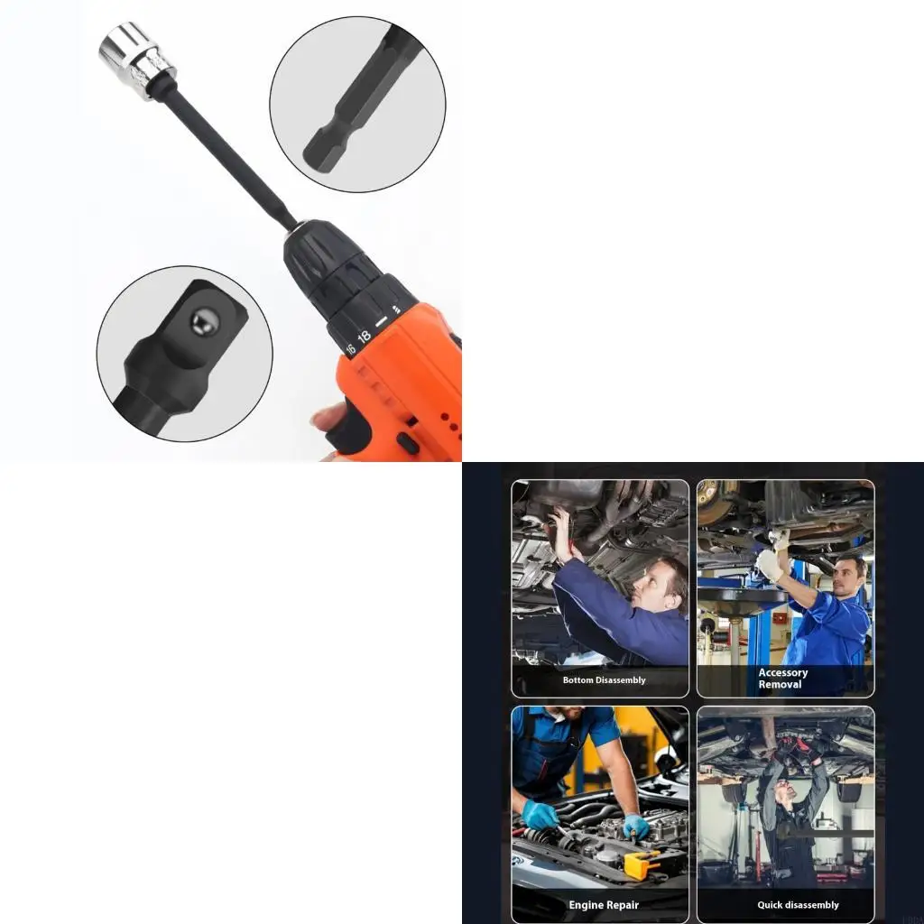  12Pieces Industrial Extended Socket Set With Smooth Surfaces Pneumatic Tool For Safe Operation In Confined Workspaces