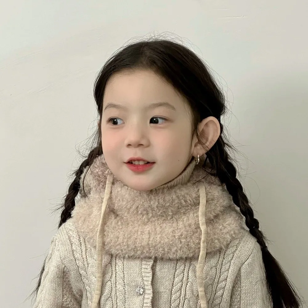 

Cute Winter Warm Knitted Pullover Hat Windproof Beanies Caps Ear Protection Thick Children's Balaclava Hat