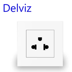 Delviz-ユニバーサル5ホール壁電源ソケット,デュアルUSB充電器,146x86mm, LEDインジケーター,uk規格,切り替え出力,2.1a