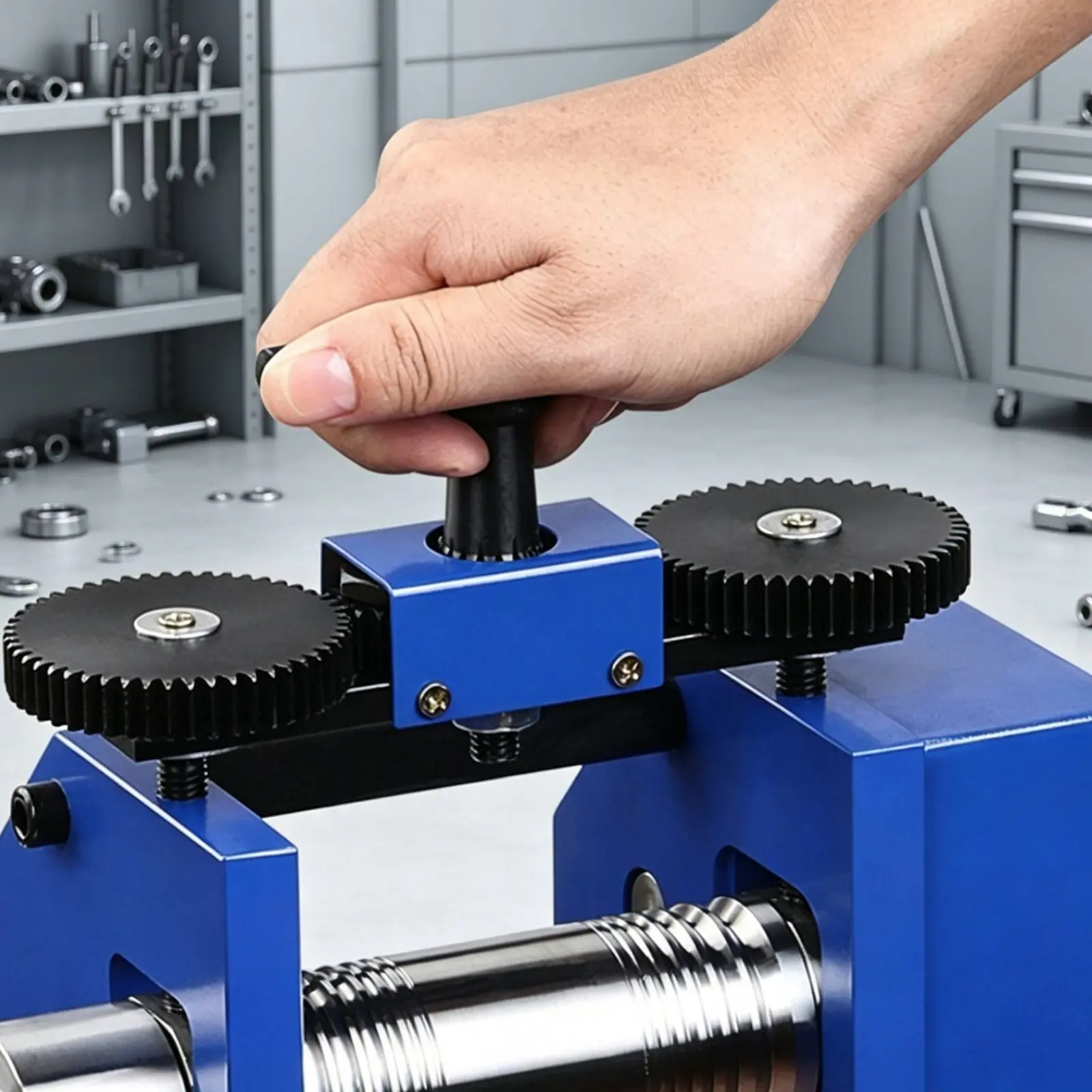 Manual Rolling Mill Labor-Saving Design Multi-Function Rolling Mill Jewelry Press Machine Gear Reduction Hand Crank Metal view 3