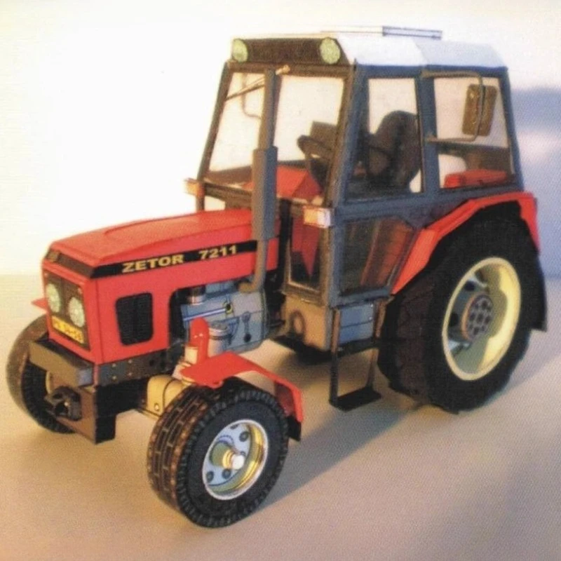 Funny DIY 1:32 Czech Zetor Tractor 3D Paper Card Building Sets Construction Educational Toys Military Model Gift
