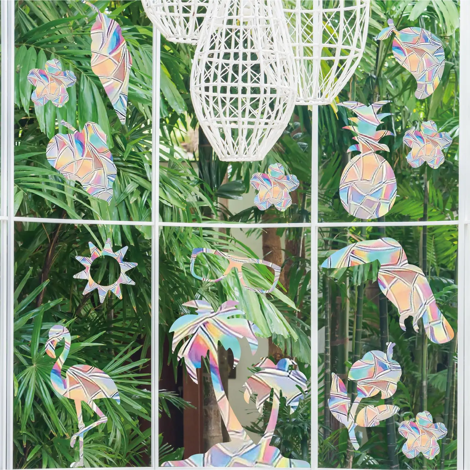 Sunshine Catcher Dazzling Prism Dlectrostatic PVC Glass Sticker, Hawaii Sticker, Hummingbird Sticker for Car Room Window, 1Sheet