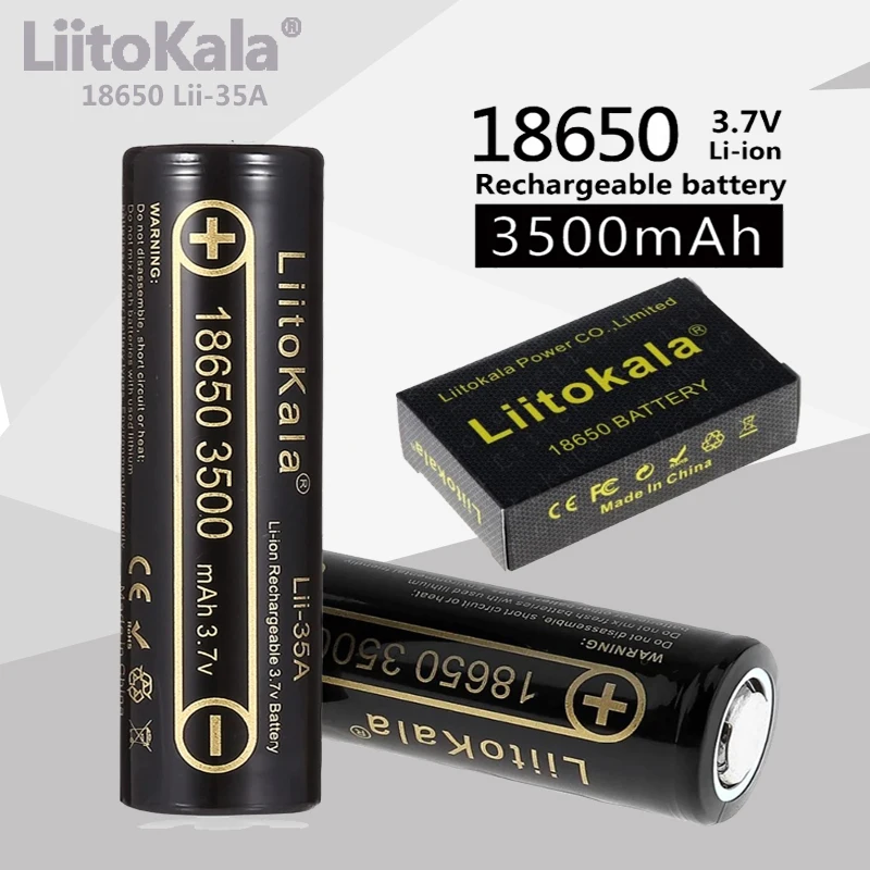 Hot Original LiitoKala 30A Lii-35A 18650 Li-ion Battery 3.7V 3500mAh Rechargeable Li-Ion High Drop Battery for Flashinglig