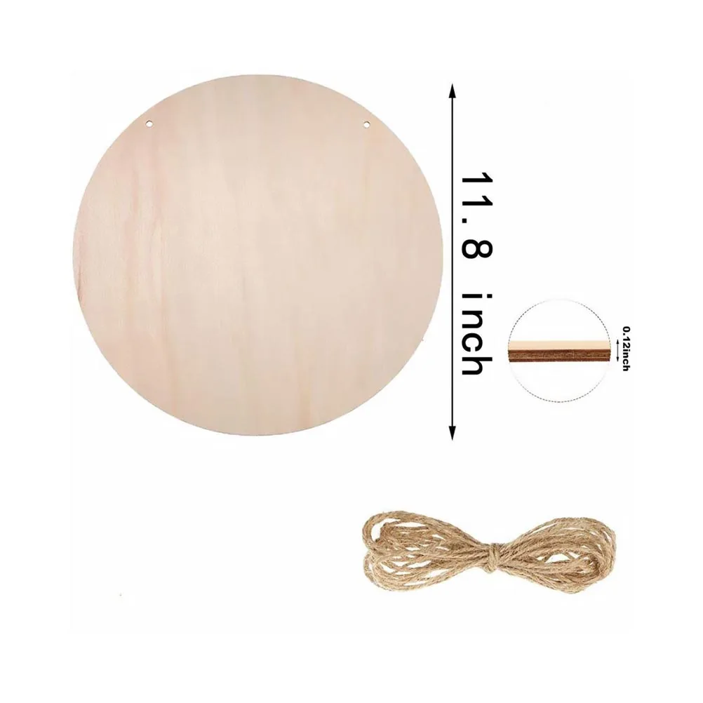 

3 set 3 Sets Unfinished Wooden Cutouts Diy Hanging Wood Slice Craft Ornament For Home Decor Wall Door Decoration Wood Cutout
