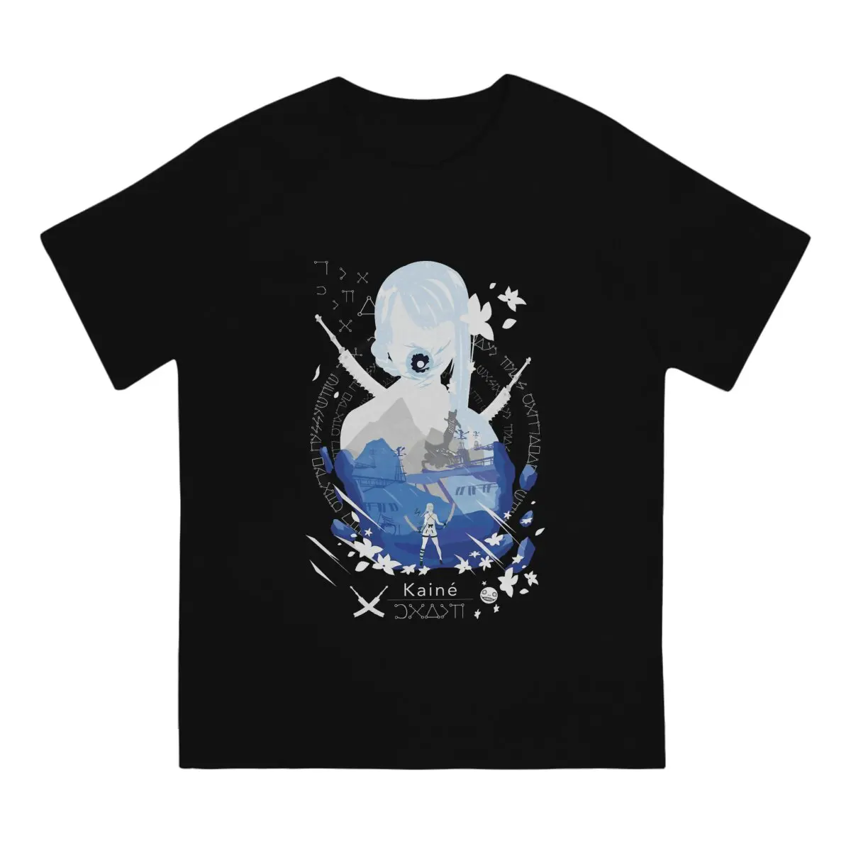 NieR Automata Kaine Negative Space Tshirt Homme Men's Clothing Polyester T Shirt For Men