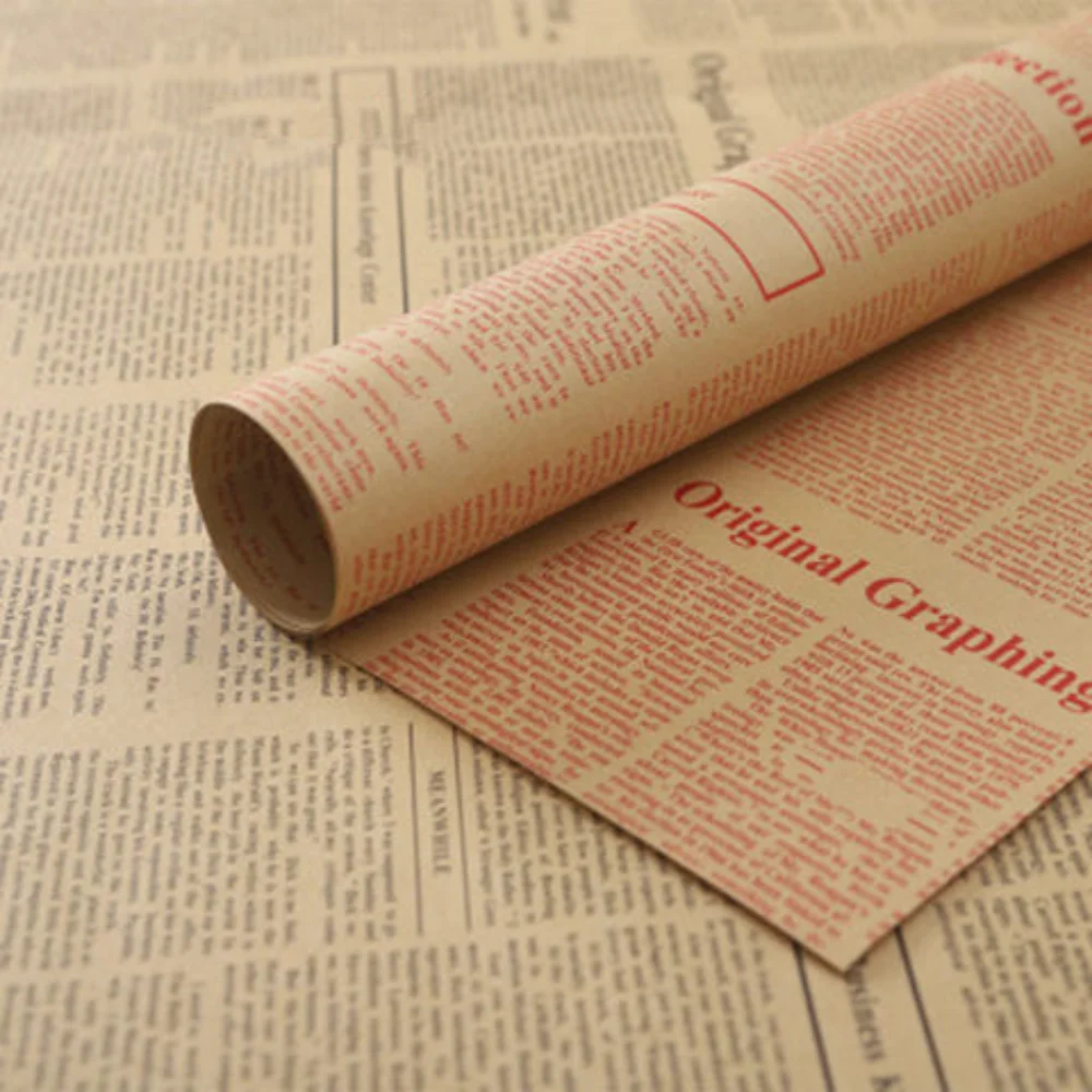 Kraft English Newspaper Wrapping Paper For Diy Crafts Gift Packaging Flower Packaging Paper Accessories Floral Pack Material - Detail 1