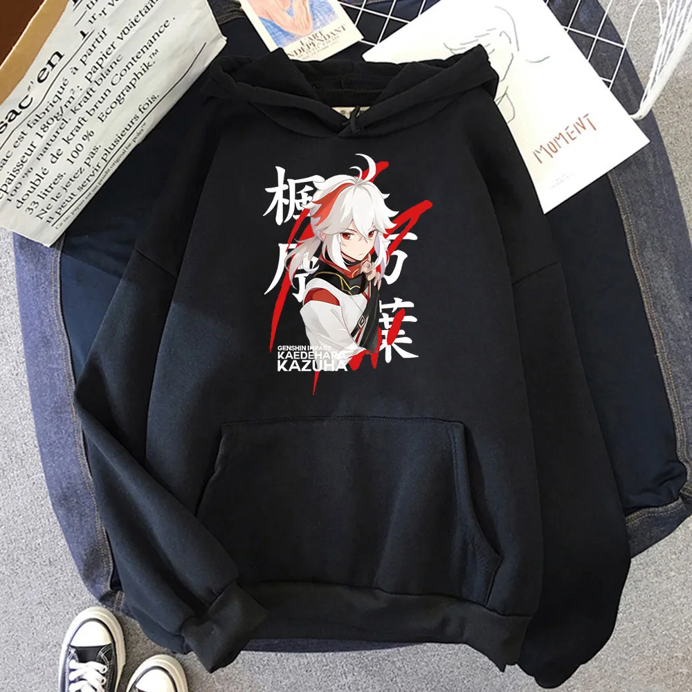 Genshin Impact Hoodies Kaedehara Kazuha Cartoon Mode Hoodie Männer Frauen Harajuku Beliebte Herbst Sweatshirt Mantel Genshin Kleidung