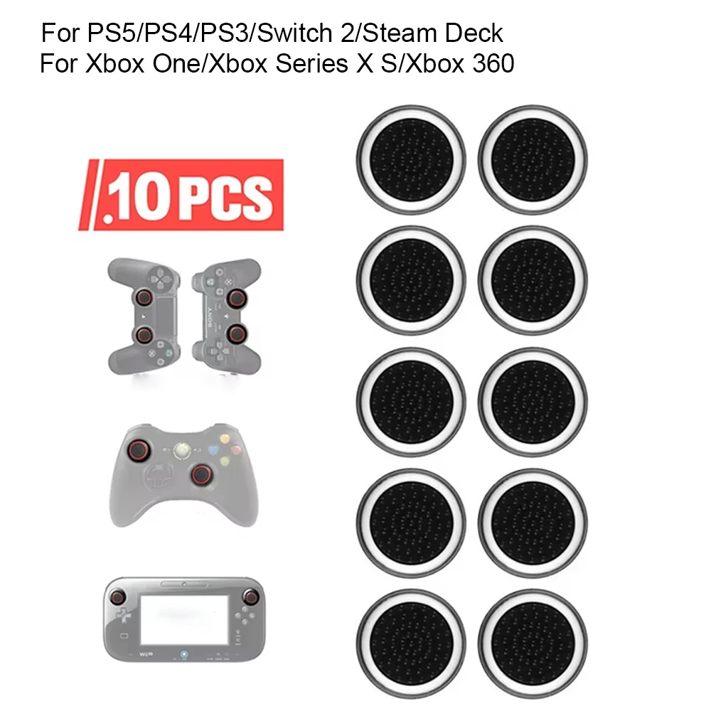 For Switch 2 Gamepads Silicone Gel Thumb Grips Cover Caps For Sony PS3/PS4 Pro Slim For XBOX One /360 Controller For Steam Deck