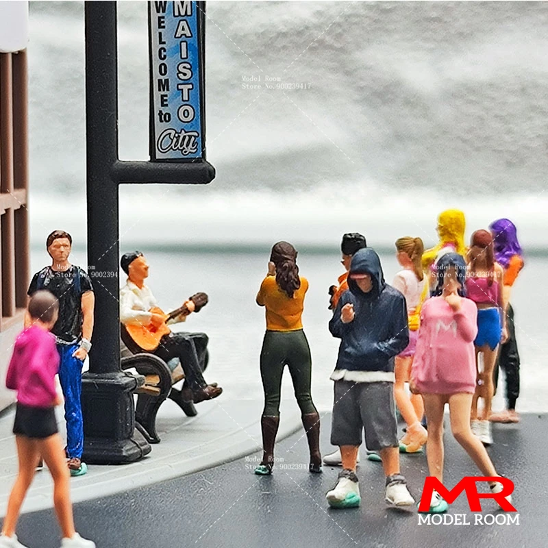 ANT 1/64 Scale Miniatures Car Street Scene Figures Mini Building Pedestrian Tourist People Model Handmade Figurine Character