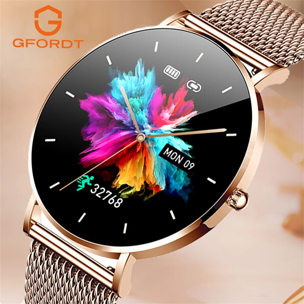 

GFORDT NEW Smart Watch Women Bluetooth Call 1.36" AMOLED 360*360px Always Show Time Sports fitness bracelet Smartwatch Ladies